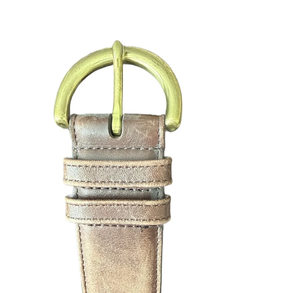 Vintage (90’s) Coach Brown Leather Belt with Brass Buckle - Picture 2 of 7